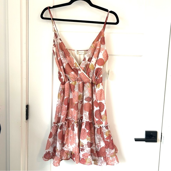 Altar'd State Pink and Gold Floral Dress - Picture 2 of 4